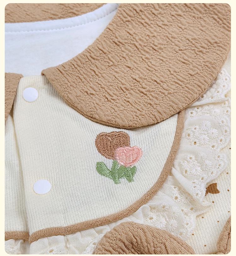 2025 Baby Girl Autumn Romper - Newborn Long Sleeve Onesie for Spring & Autumn Outings