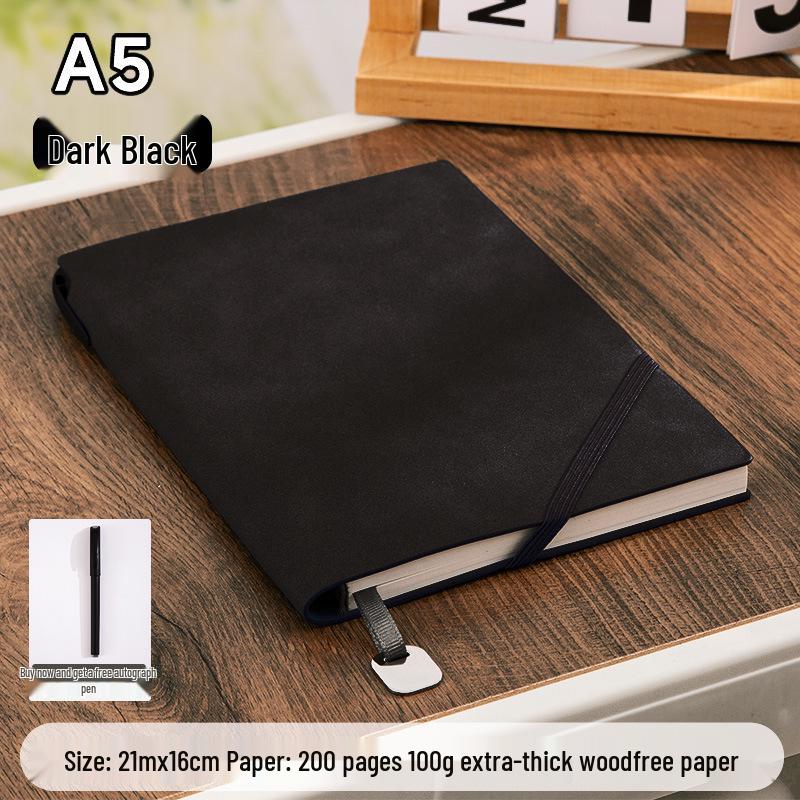 A5 Retro Tie-Up Sheepskin Leather Notebook: Soft Leather Journal for Office and Meetings