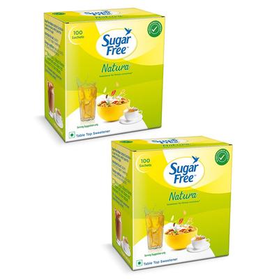 Sugar Free Natura Zero Calorie Sweetener 100 Sachet (Pack of 2) | Healthy Sugar Substitute for Beverages & Baking