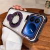 For Xiaomi 17 ProMax 15 T Pro 14T 13T PRO Transparent Plating Shockproof Magnetic Holder Case For Magsafe Gyro Stand Cover