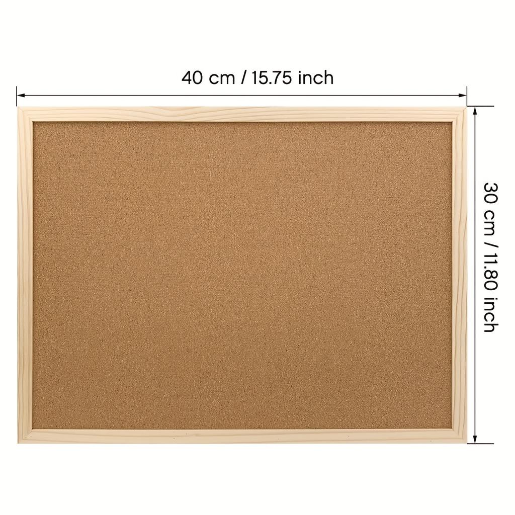Large Pine Wood Framed Cork Bulletin Board-Wall-Mounted Board with Push Pins&Rope,Hardware Included-For Organizing Note,Schedule