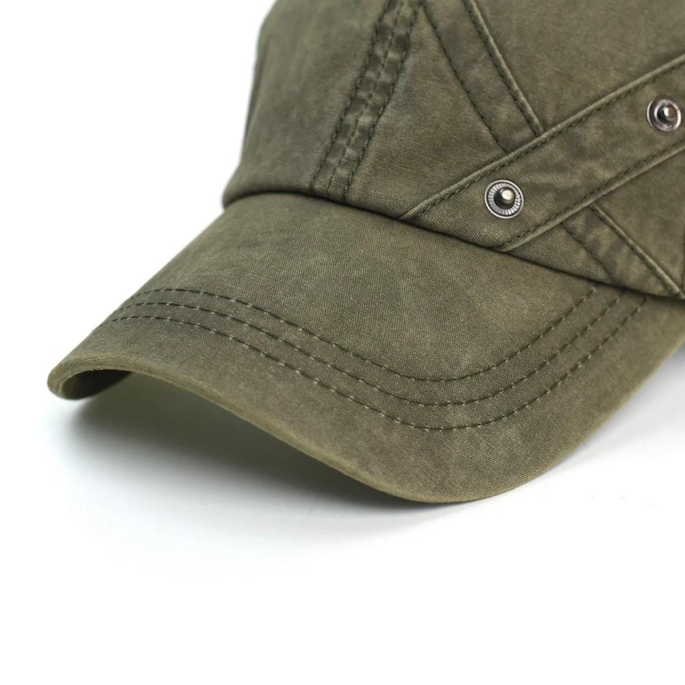 Outdoor Washed Cotton Baseball Cap Adjustable Trucker Style Sports Cap Solid Color Four Seasons Dad Hat Men Women