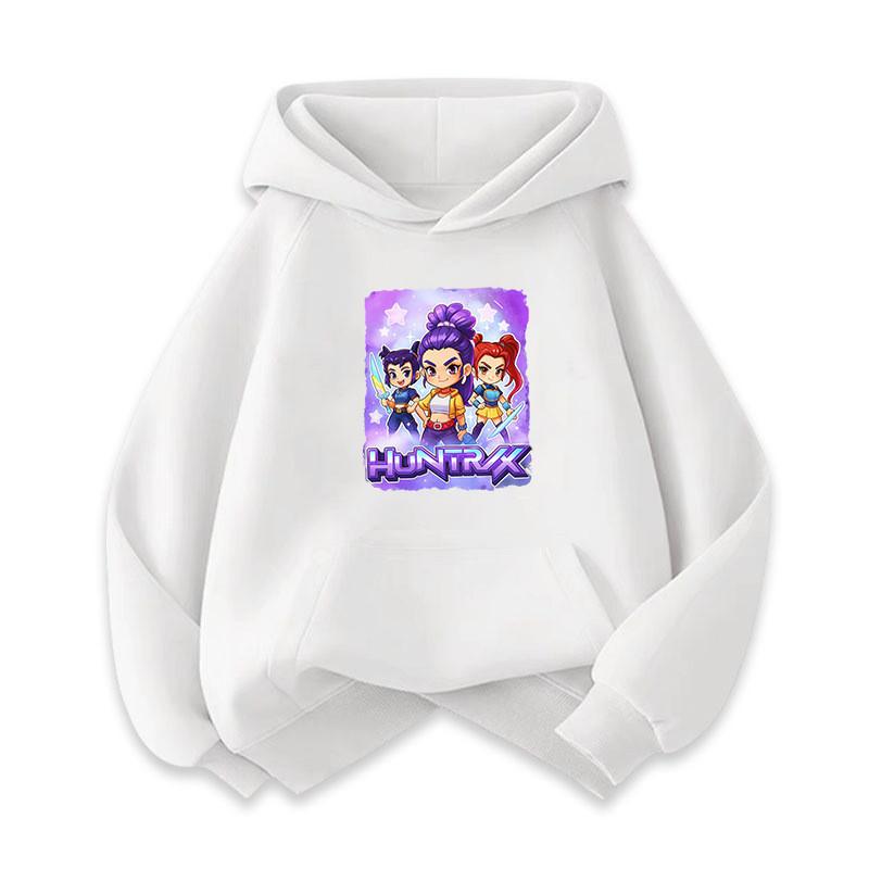 Kids Girls Kpop Rumi Zoey Mira Rumi Zoey Mira Print Long Sleeves Hoodies Top 110cm белый