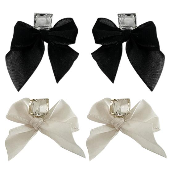 1 Pair Dangle Earrings Bowknot Fabric Jewelry Sweet Long Lasting Earrings for