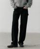 Ost Kaka [Fleece-Lined] Carpenter Wide Denim Pants Black