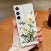 Luxusní průhledný silikonový kryt s květinovým potiskem pro Samsung S25 S24 FE S23 Ultra S22 A56 A36 A16 A55 A35 Nárazuvzdorný ochrana objektivu Tenký měkký kryt na telefon