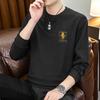 Men's Classic Jacquard Long Sleeve Hoodie – Trendy, Loose, Comfortable, Round Neck