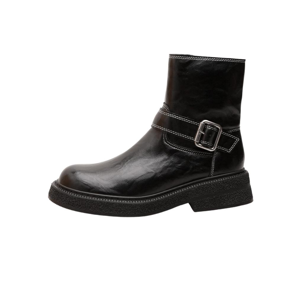 Platform short boots women's 2025 autumn and winter new thick heel Martin boots knight versatile British style side zipper thin boots