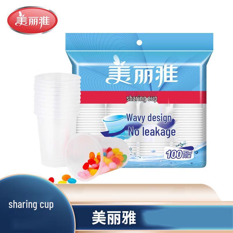 Meiliya Thickened Transparent Disposable Plastic Cups
