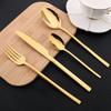 24Pcs Gold Tableware Sets Stainless Steel Cutlery Knife Tea Fork Coffee Spoon Flatware Dishwasher Safe Dinner Kitchen Dinnerware