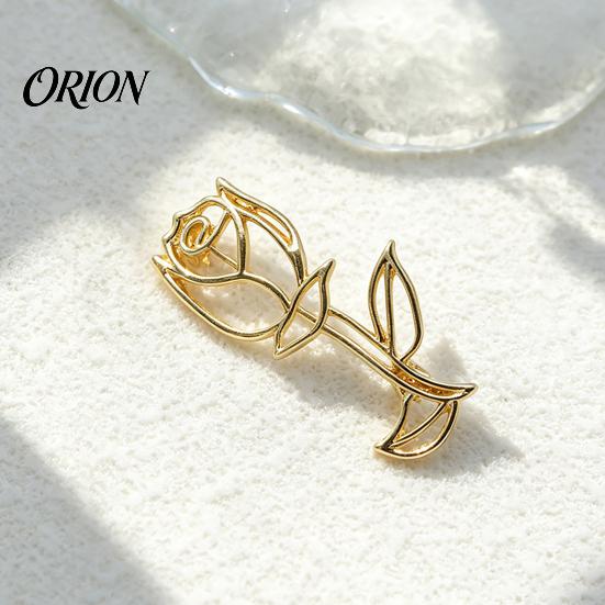 Rose Flower Brooch Hollow Metal Bird Brooch, Golden Silver Plated Lapel Shape Pin, Decorative Accessory for Suits Coats Dresses Bags Pin