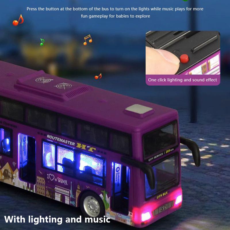 1 Piece Simulate Exquisite Convertible Bus Toys Double Decker Bus City Tour Car Model Gifts For Children
