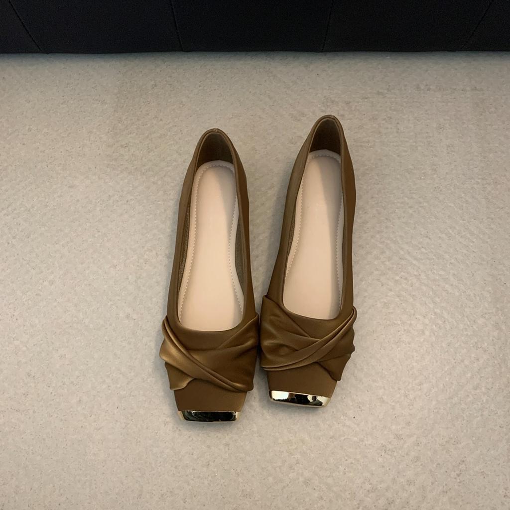 Premium commuter single shoes 2025 new flat-bottomed temperament gentle women's shoes spring French square head Mary Jane ladyshoes