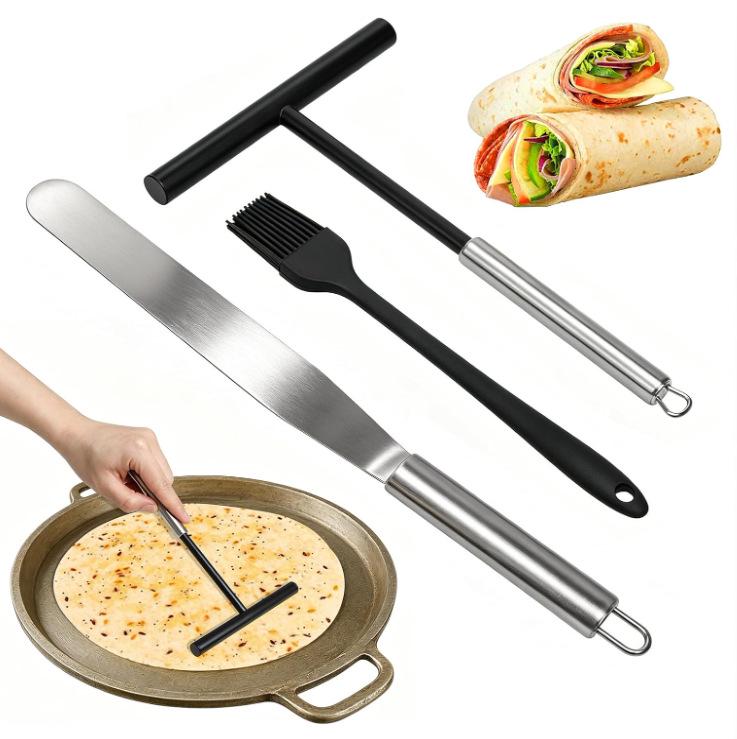 304 Stainless Steel Nylon Crepe & Pancake Scraper Spatula