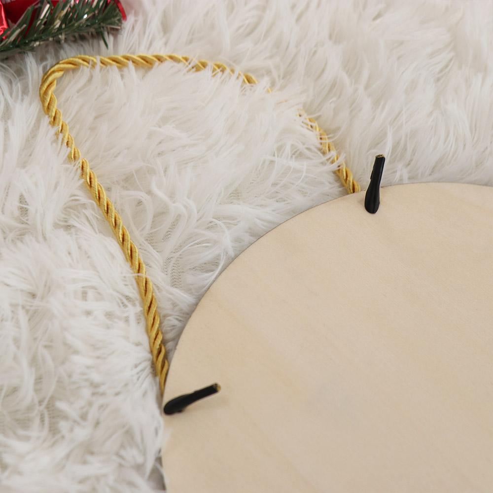 Wooden Santa Claus Porch Wreath Snow Scene Xmas Porch Decoration Hanging Home Fence Decor