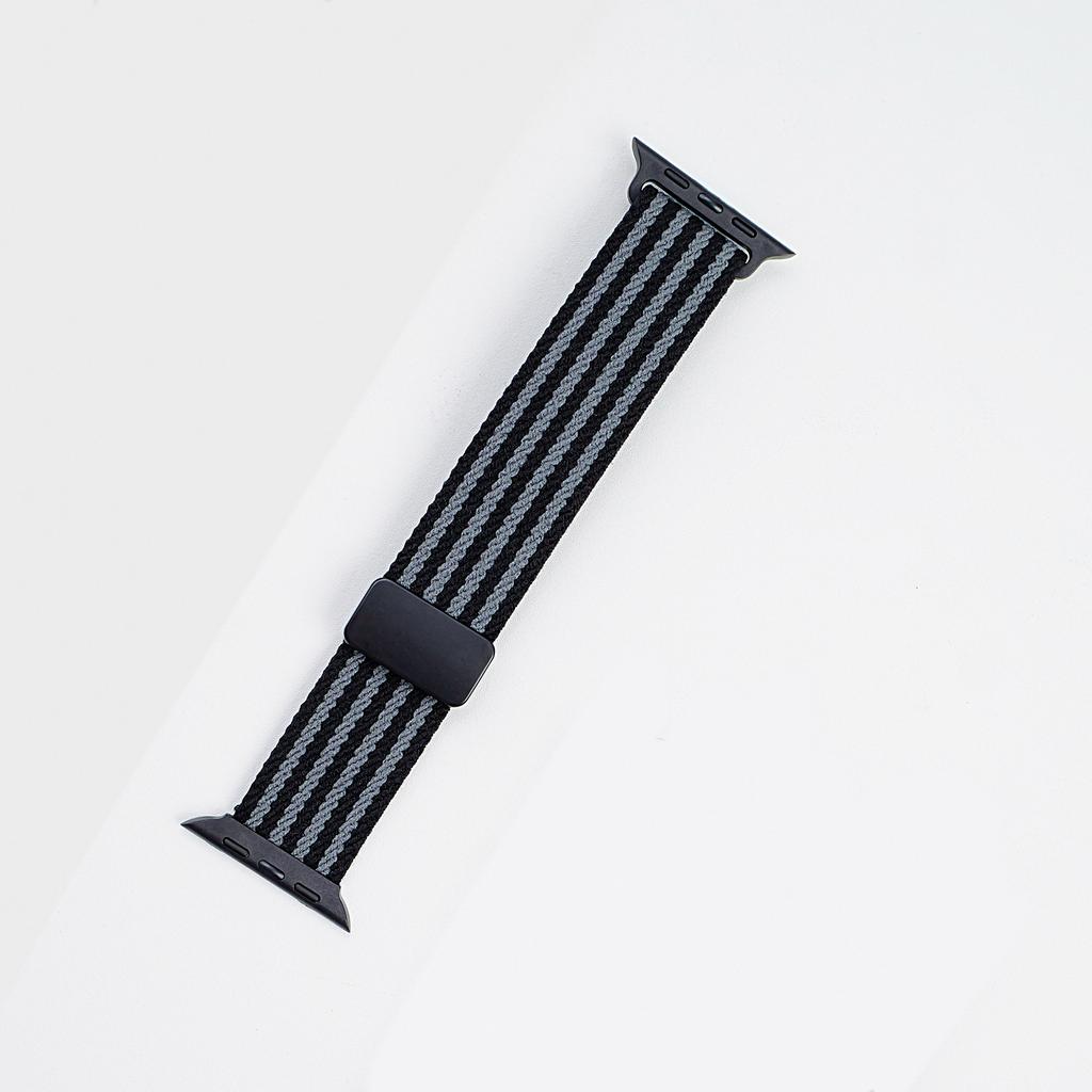 Suitable for Apple Watch with Nylon Braided Magnetic Buckle, Four Stripes, Two Color Nylon Watch Strap