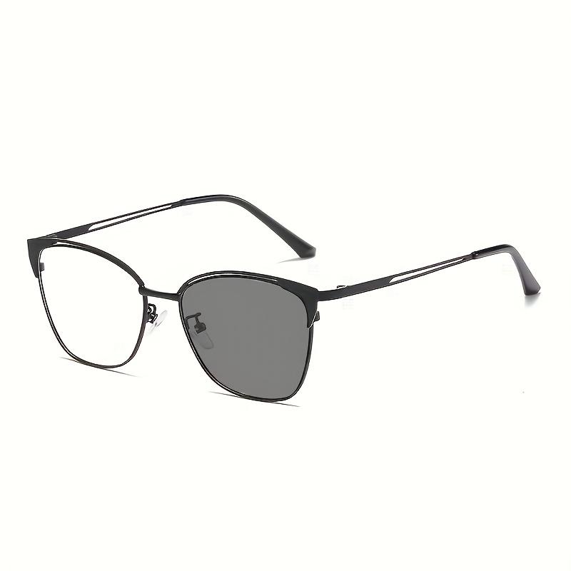 1pcs Latest high-end hollow frame simple men and women's same fashionable design color change anti-blue light glasses