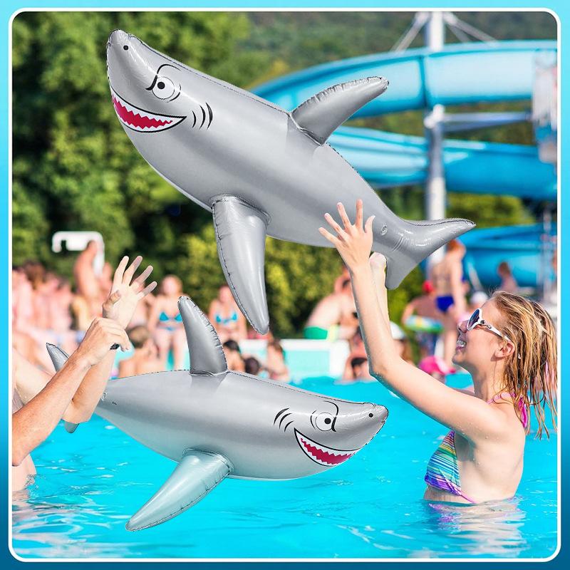 Inflatable Shark Balloon Eco-Friendly PVC Durable Cartoon Float Toy for Beach Pool Party Kids Summer Birthday Gifts