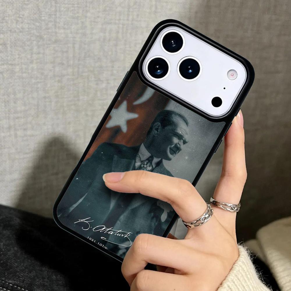 Capa Case for iPhone 17 Air 16 Pro Max 15 Plus 11 13 Mini 14 12 Back Phone Cover Turkey Mustafa Kemal Ataturk
