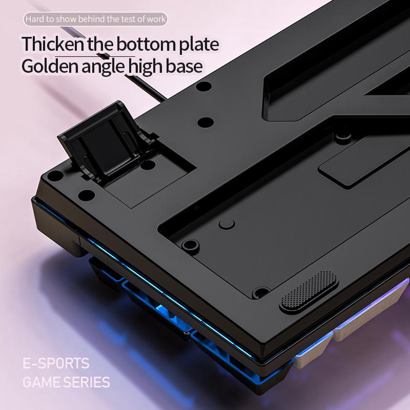 Tastiera da gioco a 104 tasti Tastiera cablata Colore corrispondente Retroilluminato Sensazione meccanica Computer Periferiche e-sport per laptop desktop