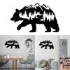 Metal Animal Bear Sign Wrought Iron Decor Hangable Pendant Crafts for Dormitory Room Wall Decoration