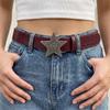 Subculture Star Belt Gothic Men Belt Vintage Star Buckle Waistband  Female