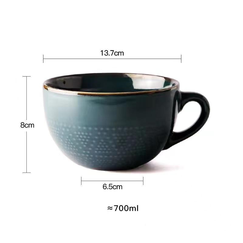

Бытовая керамическая кружка для кофе большой емкости, офисная посуда для напитков, салатница для лапши быстрого приготовления, молоко для завтрака, кружка для овсянки, 700 мл 601-700ml