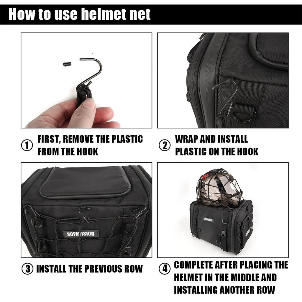 2025 Motorcycle Bag 30-50L Waterproof PVC Outdoor Bag Motorcycle Rear Seat Bag Outdoor Travel Bag