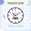 Kids Wall Clock 12" Colorful Teaching Time Easily Silent for Classroom Playroom