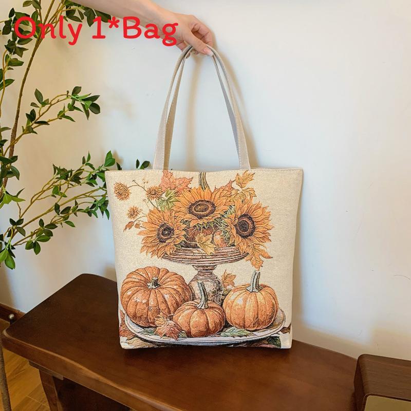 Ethnic Style Canvas Tote Bag With Doublesided Embroidered Silk Thread Floral For Daily Use