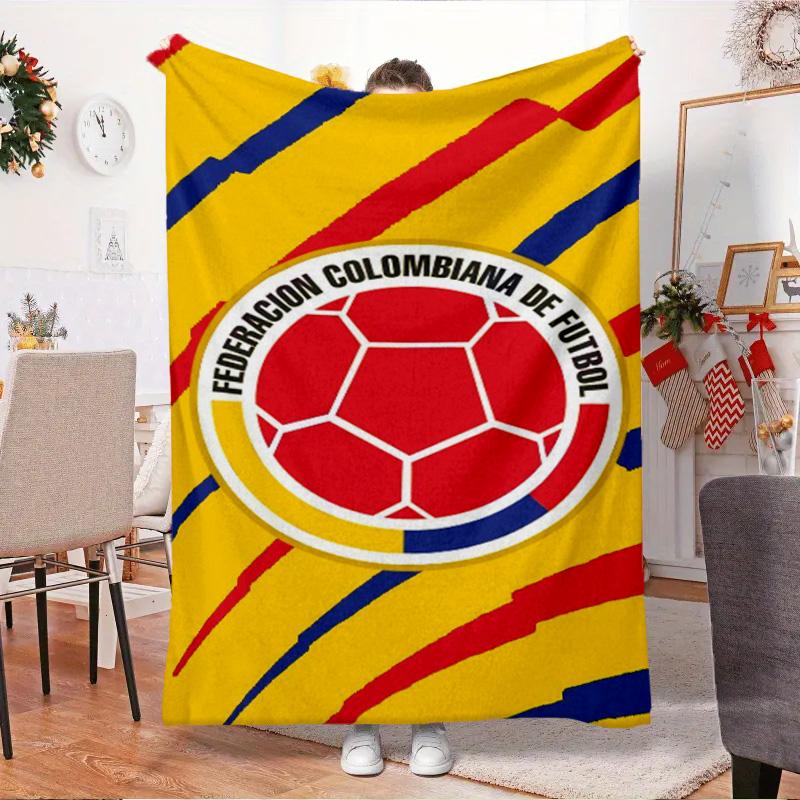 Colombian Soccer Federation Blanket Outdoor Flannel Blanket for Camping, Hiking, Garden Parties, Picnic Essentials,gift for family and friends