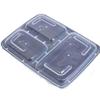 Disposable 3-Compartment Black Takeaway Container