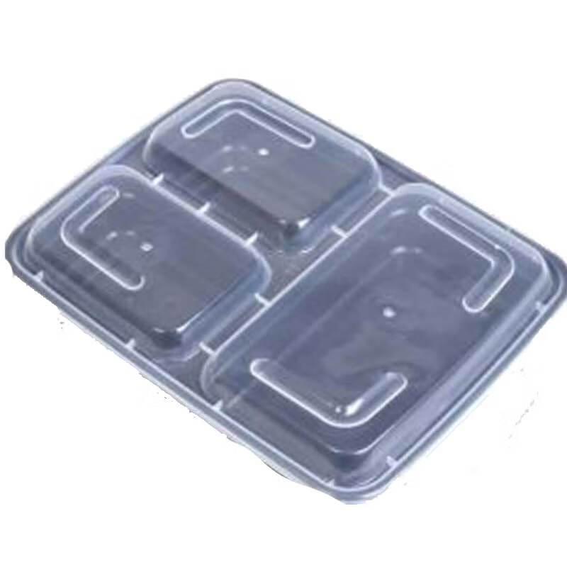 Disposable 3-Compartment Black Takeaway Container