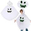 Luminous Ghost Face Halloween Cape for Kids - Glowing Black & White Costume Shawl