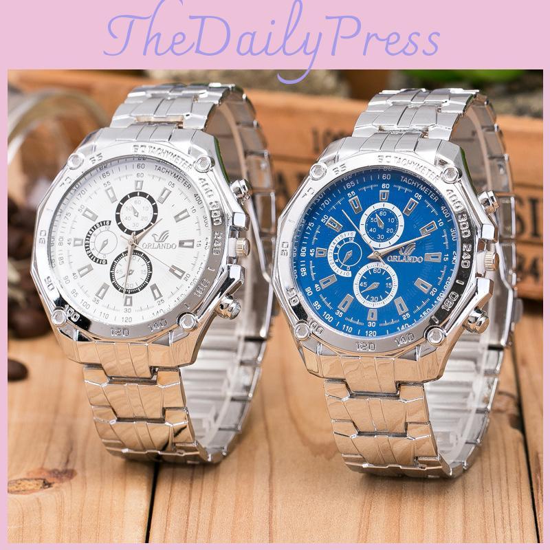 Men Steel Stylish Band Watch Business Alloy Timepiece Casual Accessory Wear