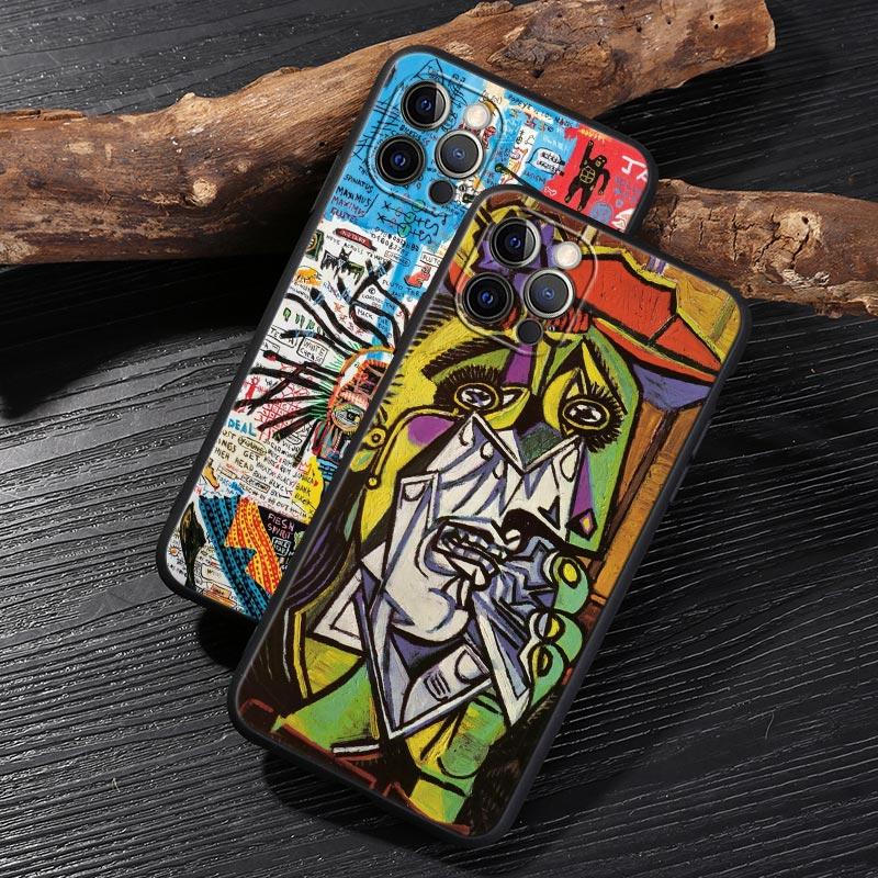 Van Gogh Starry Night Cat Oil Painting Funda For Iphone 15 Pro 14 11 12 13 Pro Max Mini XS X 7 8 14 Plus SE2020 Cases Soft Cover