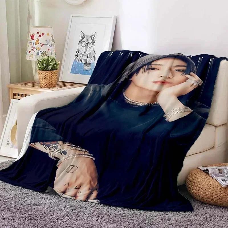 

3DЧоловіча знаменитість J-Jung Kook з принтом ковдра для вітальні диван ковдра прикраса для спальні фланелева ковдра м’яке тепло можна налаштувати 30x40in