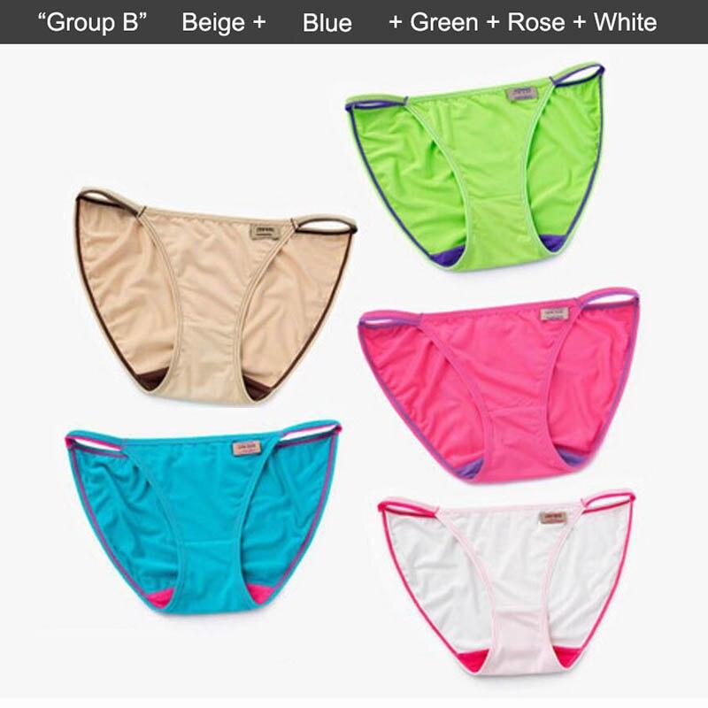 Sexy Damen-Unterwäsche, Höschen, Modal-Slips für Damen, einfarbig, niedriger Bund, G-String, nahtlos, Dessous, Damen-Mädchen-Tanga, 5 Stück