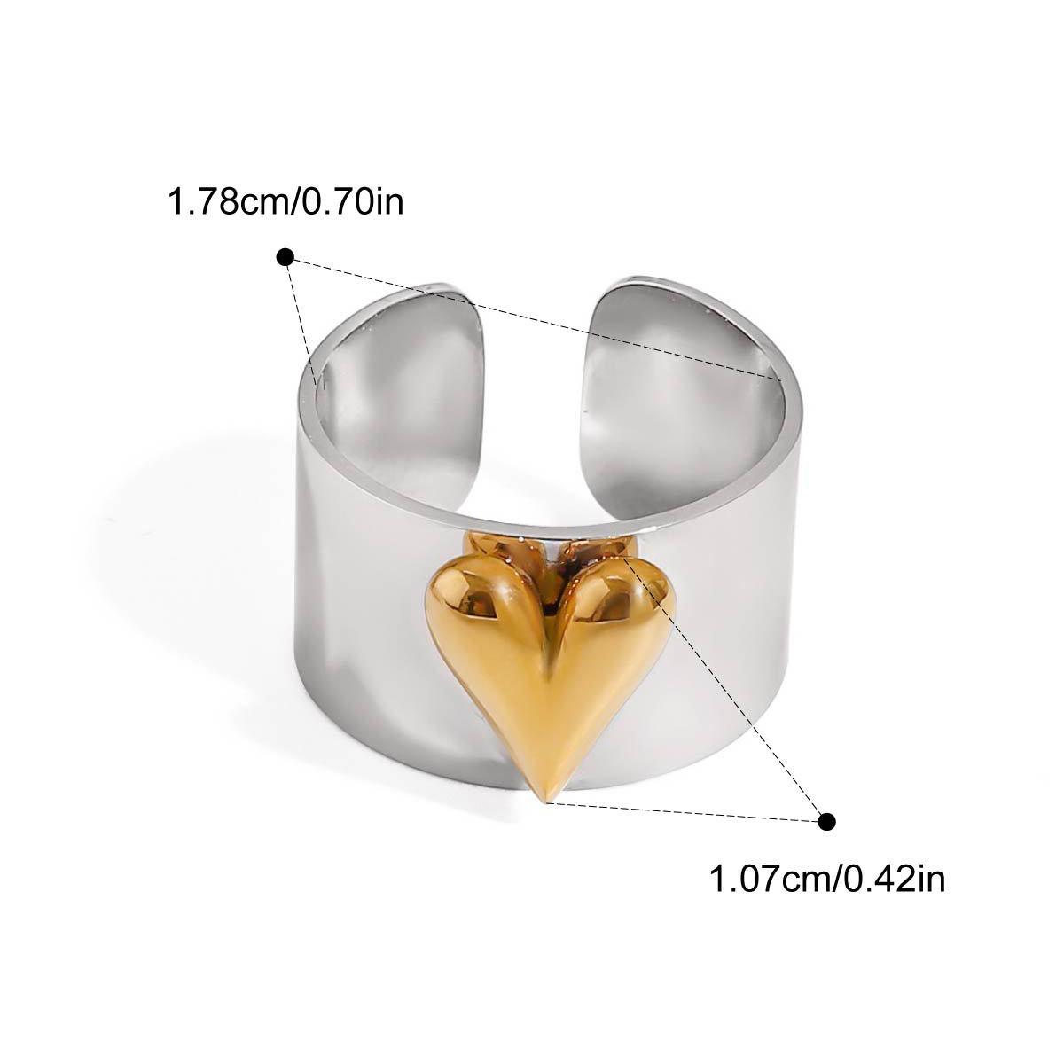 Yori Новый Дизайн Металлический Сердечко Кольцо из Нержавеющей Стали 18 Карат PVD Покрытие Ювелирные Изделия Модные Ювелирные Изделия Подарки на День Святого Валентина