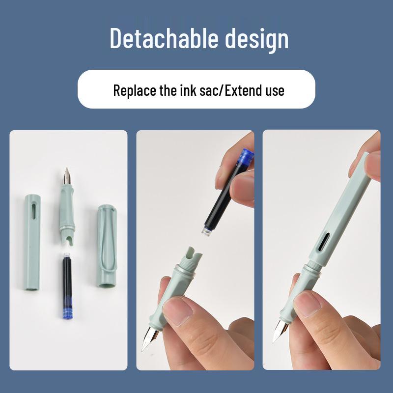 Morandi Gradient Fountain Pen: Customizable Calligraphy Pen with Logo Printing, EF/F Nib, and Ink Cartridges.
