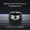 8mm Black Stainless Steel Rings For Men Women Silver Color Brushed Beveled Edge Men Promise Rings Wedding Bands Jewelry