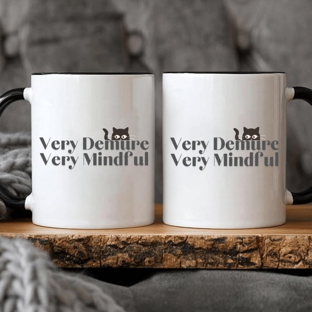 2 Pcs 3A Grade 11 Oz Very Demure Very Mindful Ceramic Coffee Mug for Room Halloween Decoration Birthday Christmas Holiday Gift B