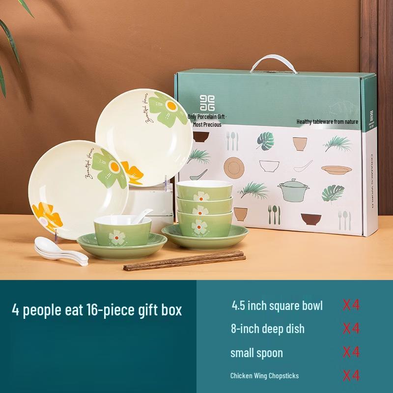 Ru Han European Style 16-Piece Ceramic Dinnerware Set