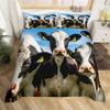 Cows Duvet Cover Set Black and White Milk Cow Print Comforter Cover Animal Theme Bedding Set Room Decor Pink King Quilt Covers