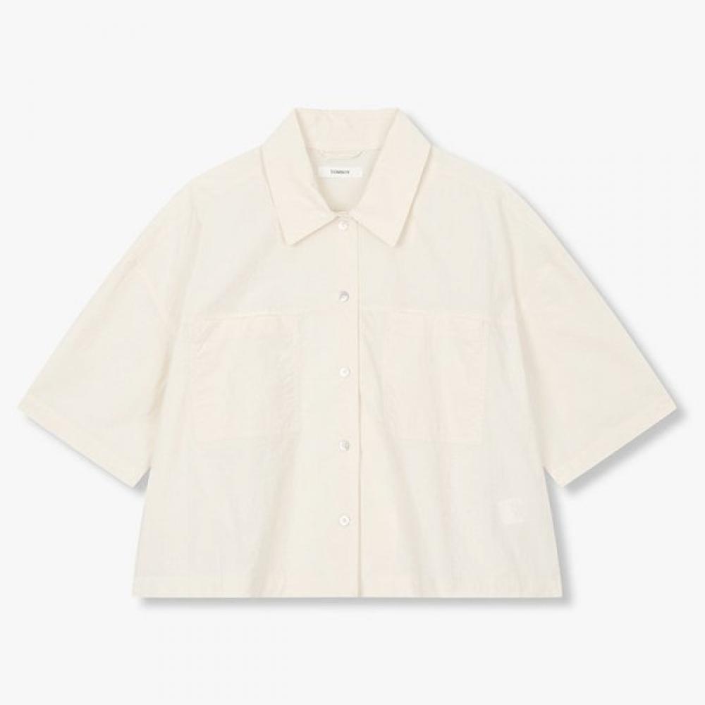 

Studio Tomboy Back Pleats Short Sleeve Shirt 9176221985 Ivory/OS