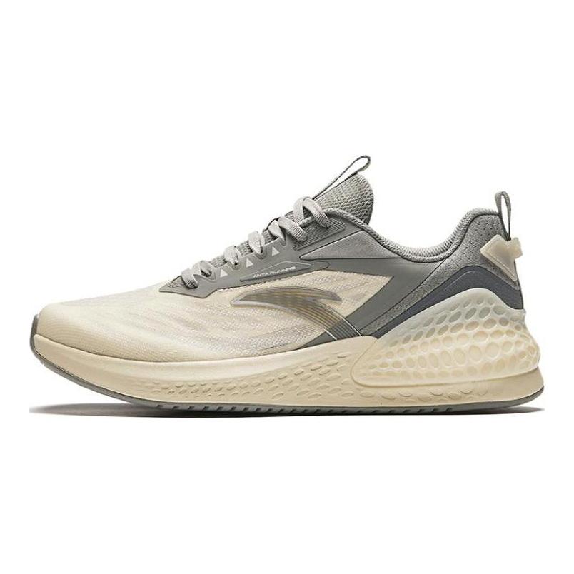 Anta C37+ Comfortable Fabric Cushioning Slip Resistant Breathable Lightweight Low top Casual Running Shoes Men's Brown 912425507-2