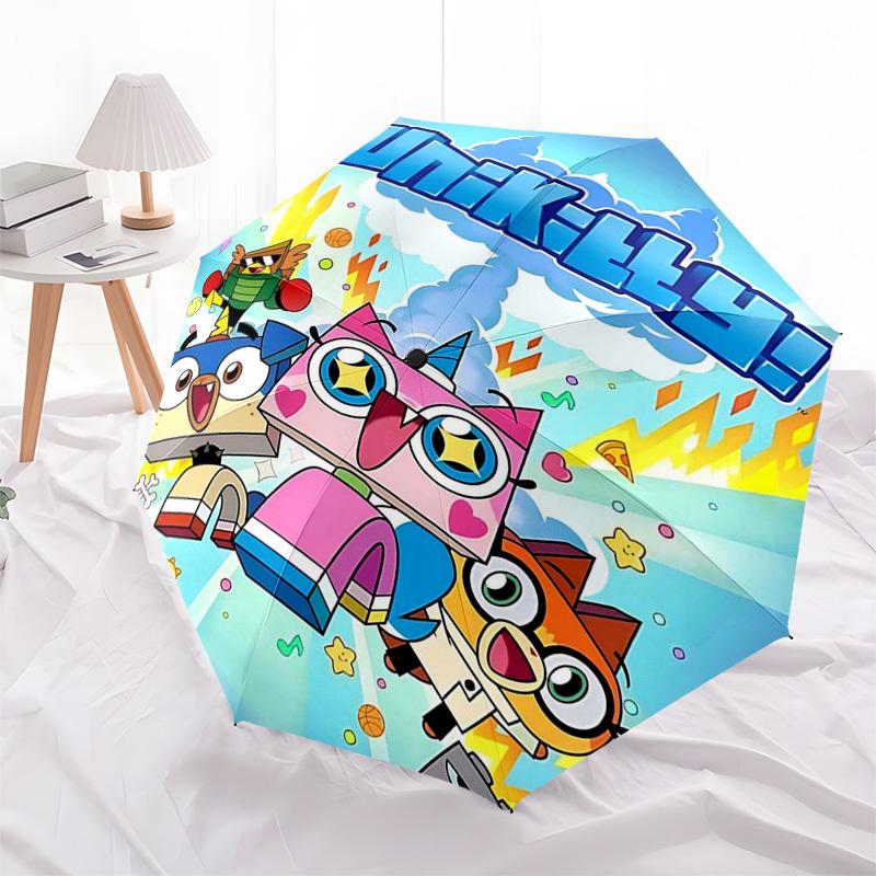 1pc Unikitty! Outdoor Umbrella - Automatic Opening & Closing, Portable 3-Fold Design with 8-Rib Iron Frame - Perfect Gift for Fans, Travelers, Everyda
