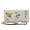 Coach Long Zip-around Wallet Leather Sketch Print Strap CAX11 IMCAH (chalk Multi) Outlet Ladies Free Shipping.