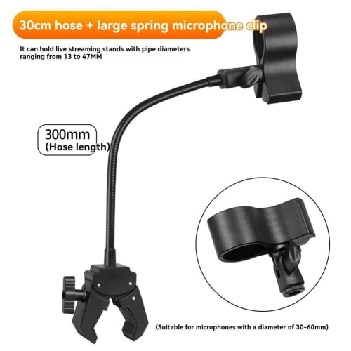 Mshsiw Desk Mount Microphone Stand with Clamp Microphone Holder, Gooseneck Microphone Stand, Universal Microphone Arm for Desk Pole