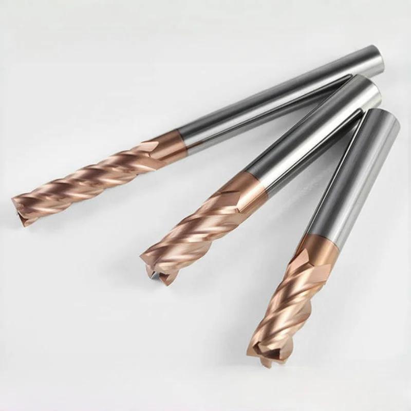 4 Flutes HRC55 Carbide End Mill Milling Cutter Alloy Coating Tungsten Steel Endmill Cutting Tool CNC Cutting Tool Milling Cutter